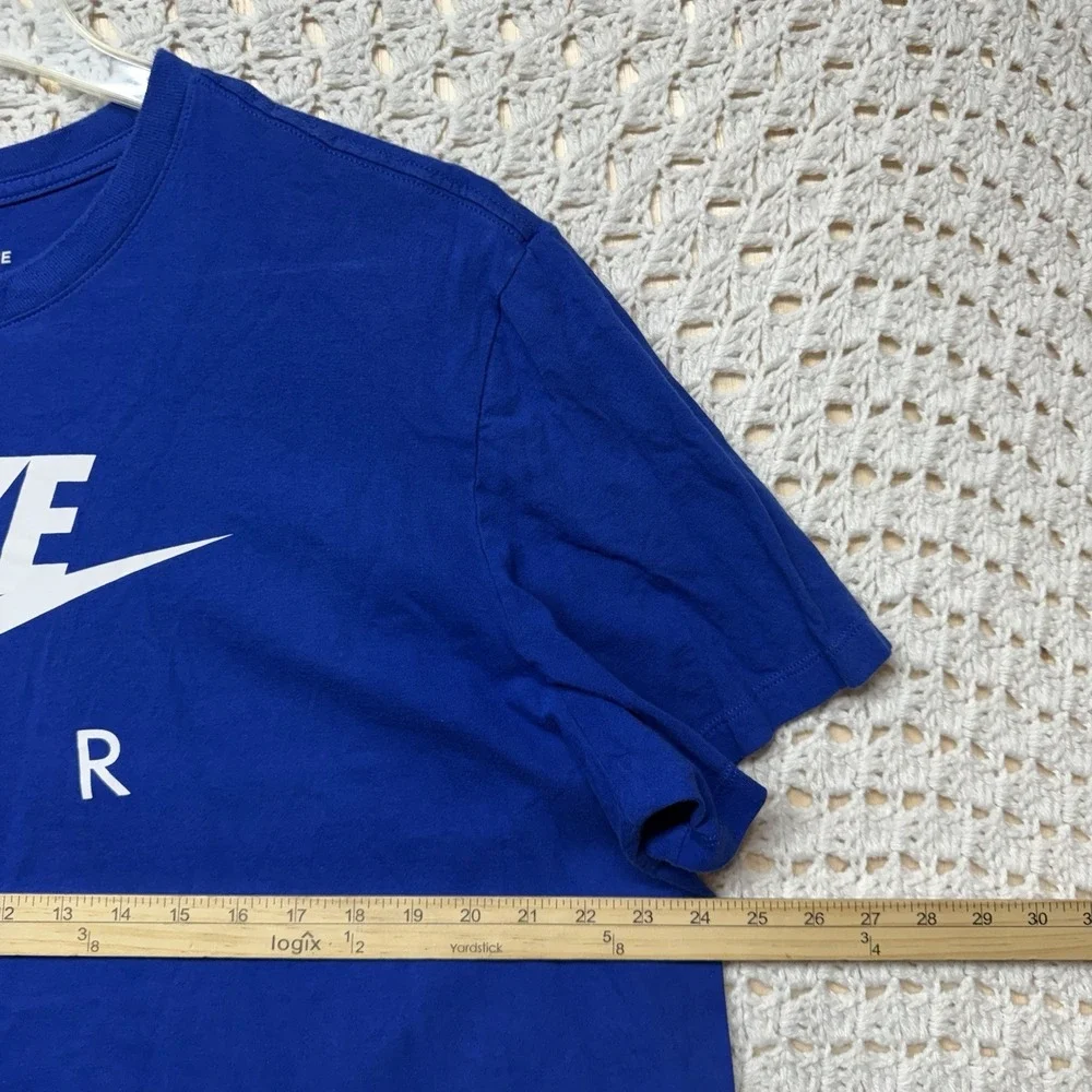 Nike Shirt Mens 2XL Blue Graphic Retro Swoosh Air Sports Outdoor 100%Cotton